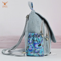 Linda mochila Peacock Flip-Top de algodão e linho